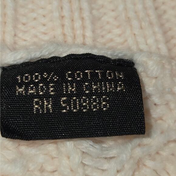 Jeanne Pierre Womens Large Pale Peach Sweater Cotton Long Sleeve Pockets Neutral - Picture 10 of 11